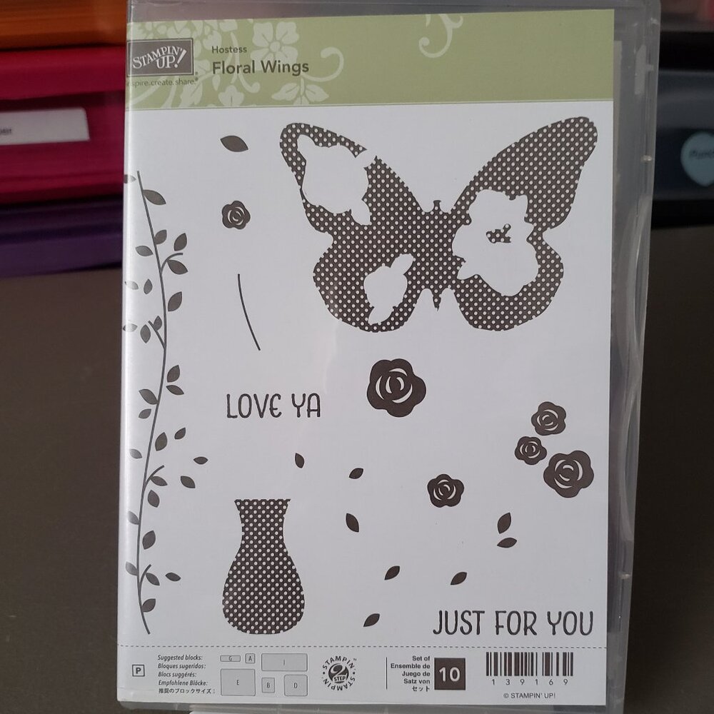Stampin' Up! 'FLORAL WINGS' Photopolymer Stamp Set (Used)